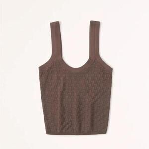 ABERCROMBIE & FITCH brown checkered sweater tank top XS